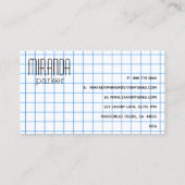 Carte de visite de papier de graphique de grille (Dos)