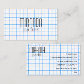 Carte de visite de papier de graphique de grille (Devant / Derrière)