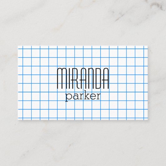 Carte de visite de papier de graphique de grille (Devant)