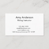 Carte de visite de papier de soie pour instructeur (Dos)