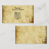 Carte de visite de papier parcheminé (Devant / Derrière)