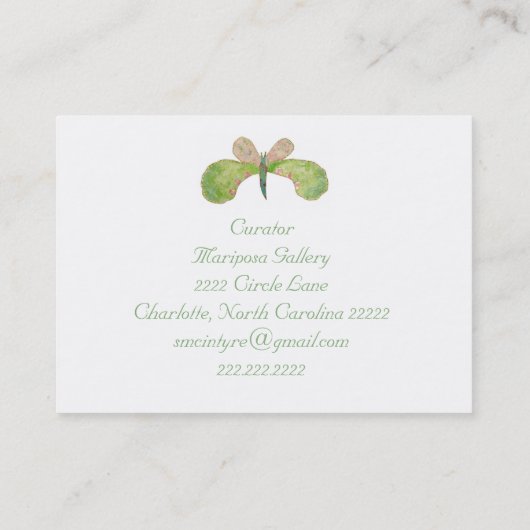 Carte de visite de papillon Arial (Dos)