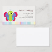 Carte de visite de papillon coloré Tutor mou (Devant / Derrière)