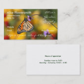 Carte de visite de papillon de monarque (Devant / Derrière)