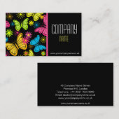 Carte de visite de papillons vibrants (Devant / Derrière)