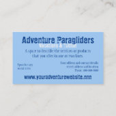 Carte de visite de parapentisme (Dos)