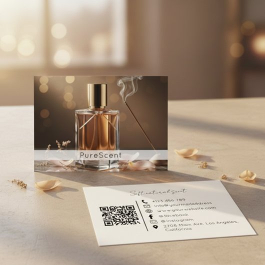 Carte de visite de parfumerie Code QR Marque de pa