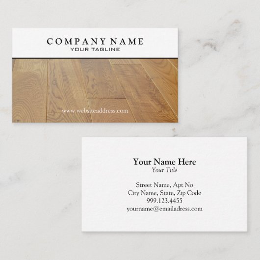 Carte de visite de parquet en bois (Devant / Derrière)