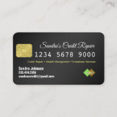 Carte de visite de Parties scintillant Black and G (Devant)