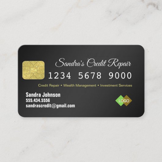 Carte de visite de Parties scintillant Black and G (Devant)