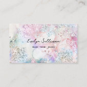 Carte de visite de parties scintillant d'aquarelle (Devant)