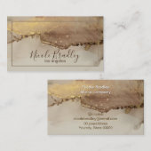 carte de visite de parties scintillant de géode or (Devant / Derrière)