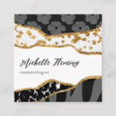 Carte de visite de Parties scintillant écotique (Devant)