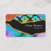 Carte de visite de Parties scintillant écotique (Devant)