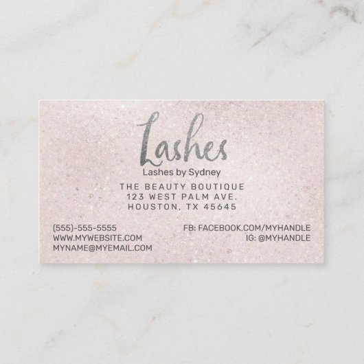 Carte de visite de Parties scintillant en argent r (Dos)