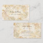 Carte de visite de parties scintillant en or beige (Devant / Derrière)