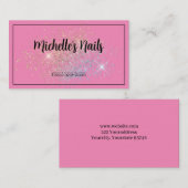 Carte de visite de parties scintillant en or rose (Devant / Derrière)