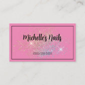 Carte de visite de parties scintillant en or rose (Devant)