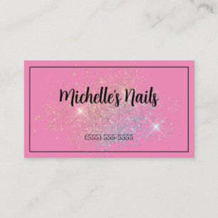 Carte de visite de parties scintillant en or rose