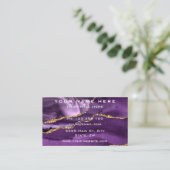 Carte de visite de Parties scintillant en or viole (Debout devant)