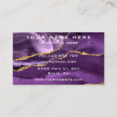 Carte de visite de Parties scintillant en or viole (Devant)