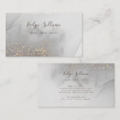 carte de visite de parties scintillant gris aquare (Devant / Derrière)