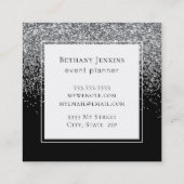 Carte de visite de Parties scintillant noir et arg (Dos)