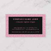 Carte de visite de Parties scintillant noir et ros (Dos)