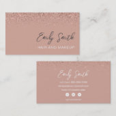 Carte de visite de Parties scintillant rose pâle p (Devant / Derrière)