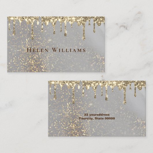 carte de visite de parties scintillant simulé (Devant / Derrière)