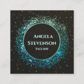 Carte de visite de Parties scintillant Turquoise d (Devant)