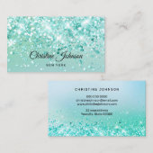 carte de visite de parties scintillant turquoise i (Devant / Derrière)
