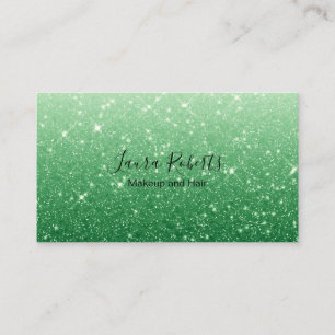 Carte de visite de Parties scintillant verte moder
