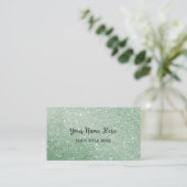 Carte de visite de Parties scintillant verte perso (Debout devant)