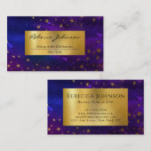 Carte de visite de Parties scintillant violet et o (Devant / Derrière)