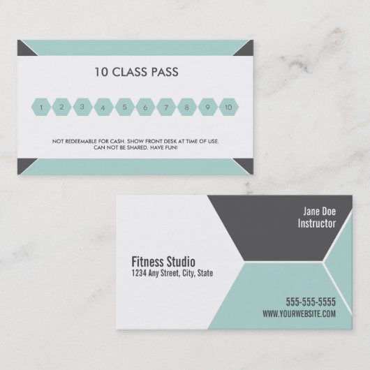 Carte de visite de passage de classe de la forme (Devant / Derrière)