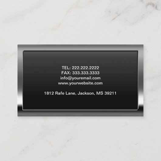 Carte de visite de pasteur de frontière de métal c (Dos)