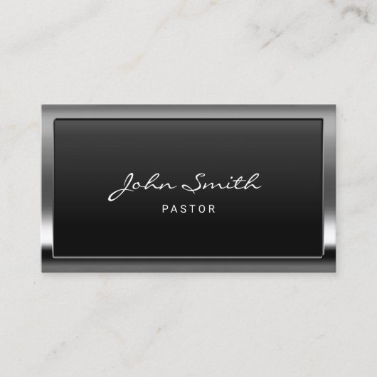 Carte de visite de pasteur de frontière de métal c (Devant)