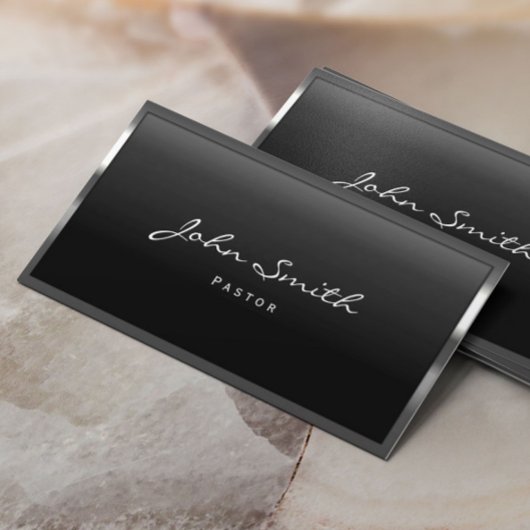 Carte de visite de pasteur de frontière de métal c