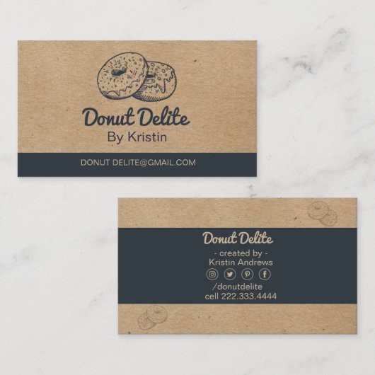 Carte de visite de pâte à papier d'artisanat (Devant / Derrière)