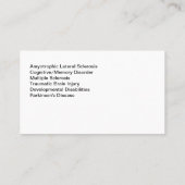 Carte de visite de pathologiste de la parole (Dos)