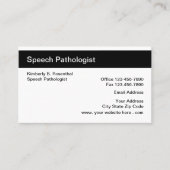 Carte de visite de pathologiste de la parole (Devant)