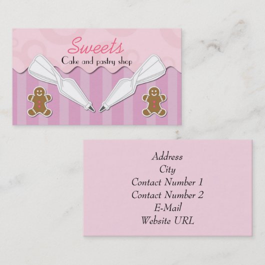 Carte de visite de pâtisserie (Devant / Derrière)