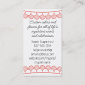 Carte de visite de pâtisserie Artisan cake diva cu (Dos)