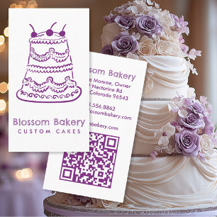 Carte de visite de pâtisserie dessert traiteur QR