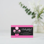 Carte de visite de pâtisserie Points Retro Noir (Debout devant)