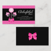 Carte de visite de pâtisserie Points Retro Noir (Devant / Derrière)