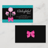 Carte de visite de pâtisserie Zebra Retro Bleu (Devant / Derrière)