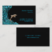 Carte de visite de Paua Shell d'Aqua de dauphin (Devant / Derrière)