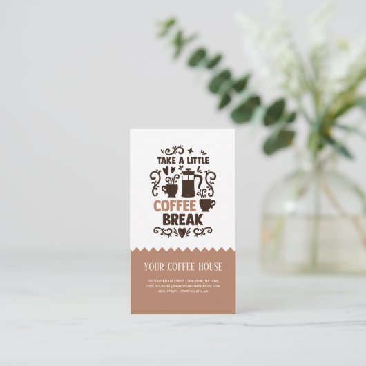 Carte de visite de pause café (Debout devant)